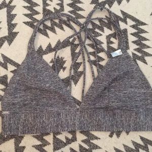 Gray strapy bralette